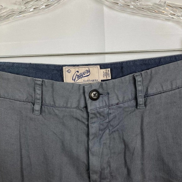 Grayers Pants‎ Mens Sz 40 Gray Cotton Linen Chino Stretch Straight Leg - Picture 2 of 11